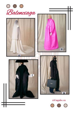 Một số thiết kế của Balenciaga trong buổi trình diễn bộ sưu tập Haute Couture mùa thu năm 2021.