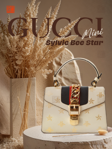 Gucci Mini Sylvie Bee Star Top Handle Bag