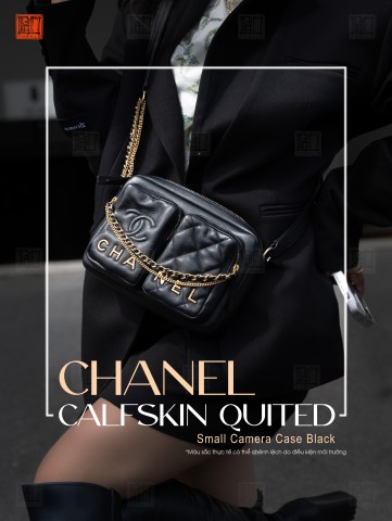 Chanel Calfskin Quilted Small Camera Case Black