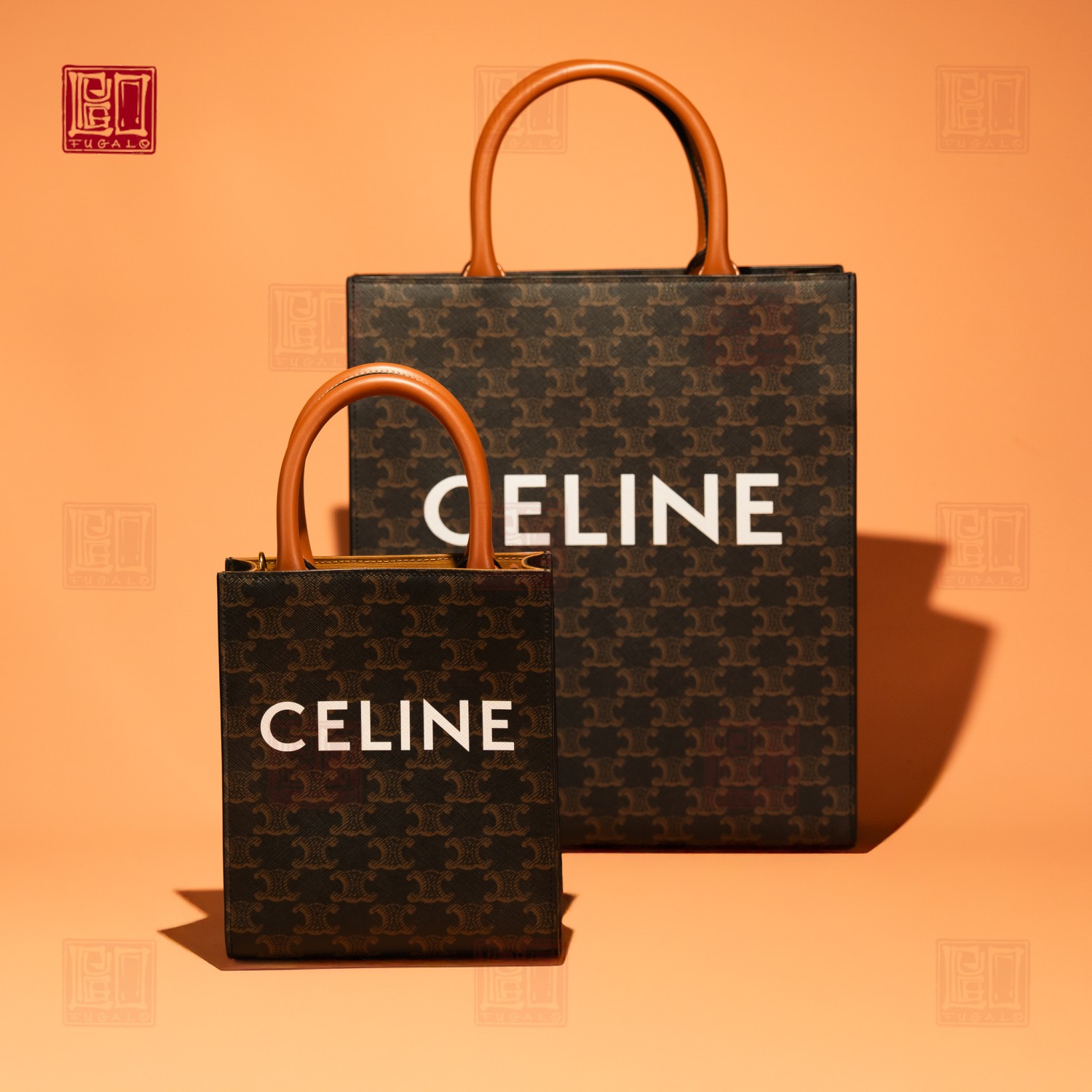 Vertical Cabas in Triomphe Canvas with Celine Print