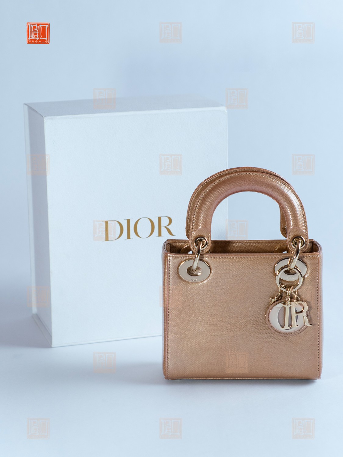 Dior Lizard Mini Lady Dior Beige