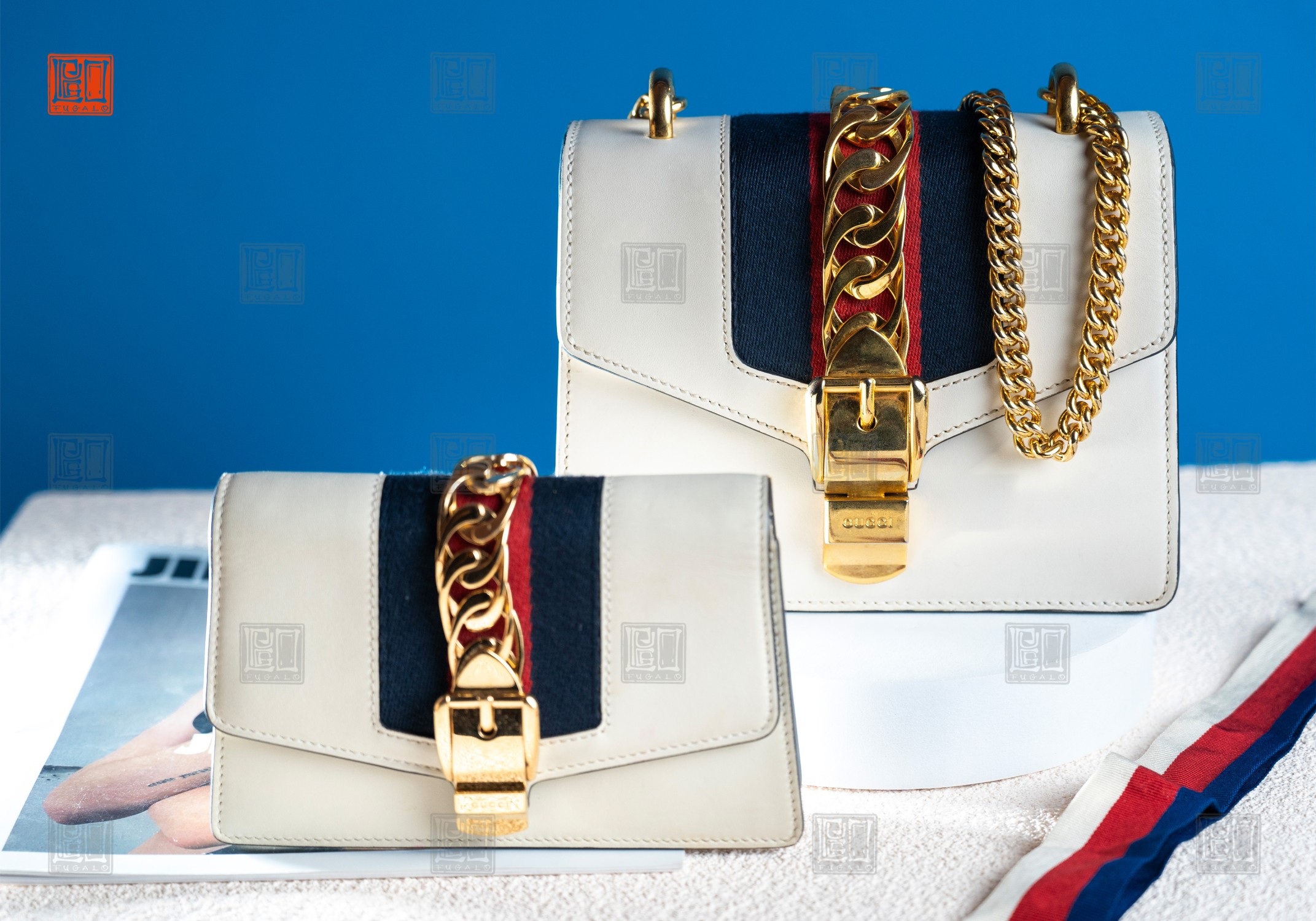 Gucci Sylvie Chain Shoulder Bag White