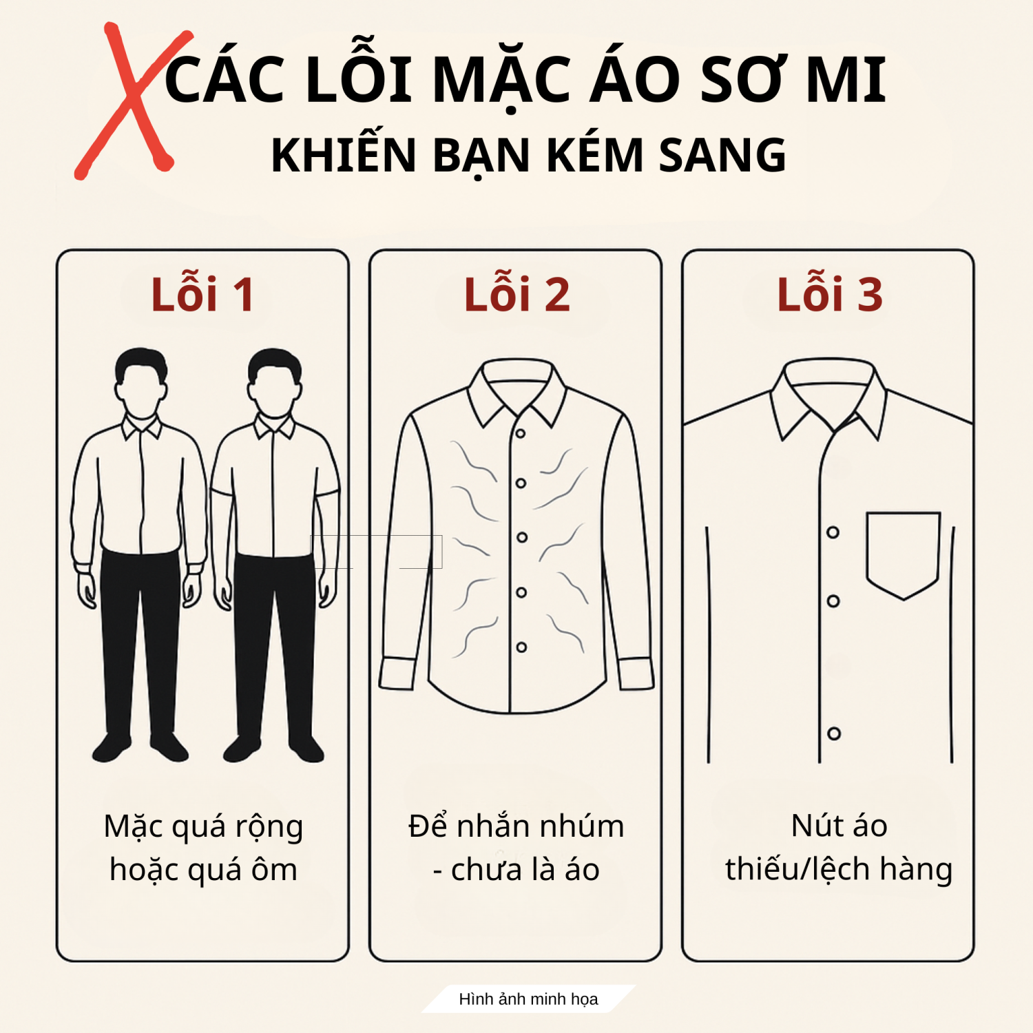 Các lỗi mặc áo sơ mi khiến bạn kém sang