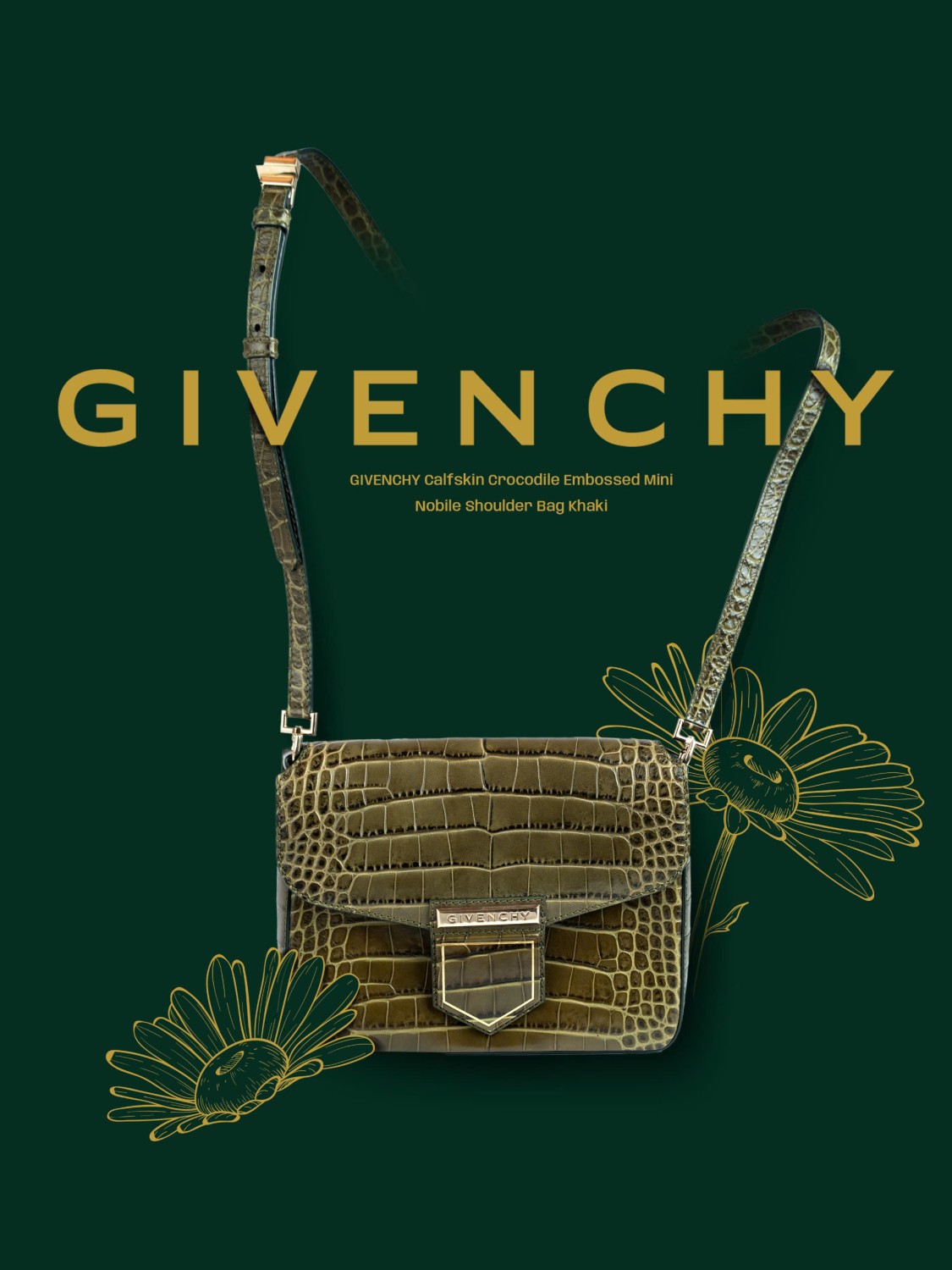 Givenchy Green Croc Nobile Bag