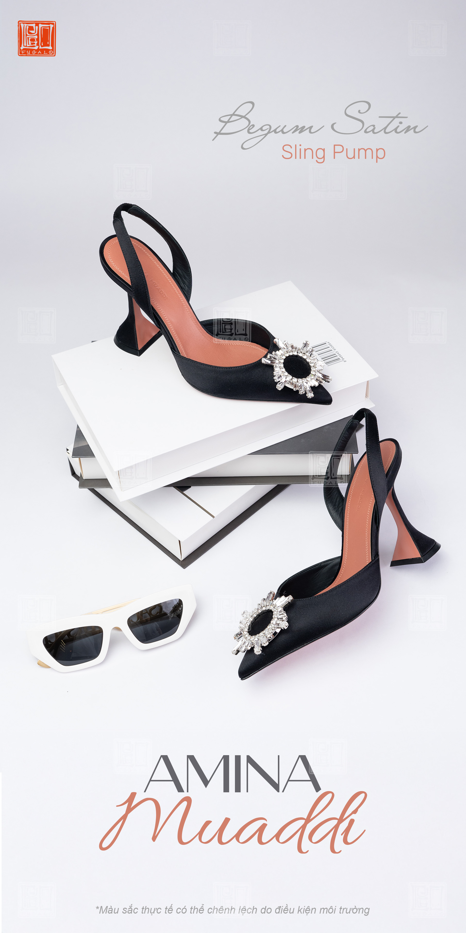Amina Muaddi Begum Satin Sling Pump