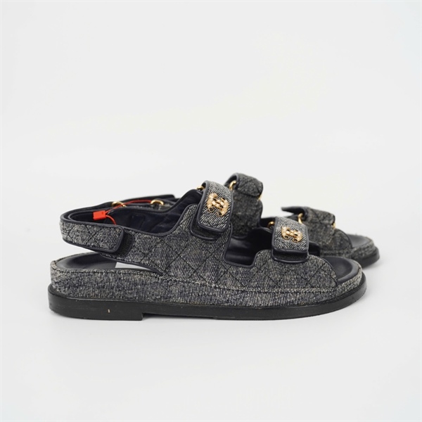 Giày Chanel màu xám đính ngọc sz37 (HC) +