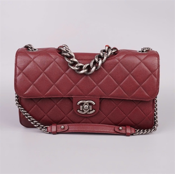 Túi Chanel Classic đỏ có lót form (21615604) sz30 KG+