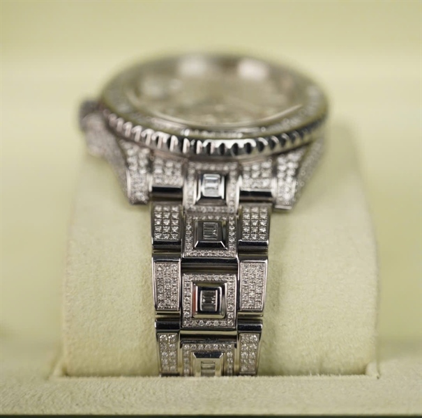Đồng hồ Rolex bạc đính kim cương có thẻ kiểm định (567C5691) (HC) +