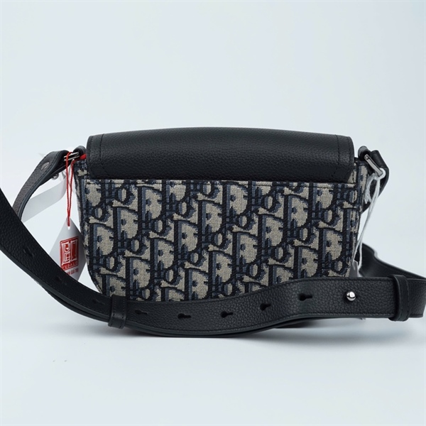 Túi Dior Saddle xám nắp đen (01-BO-0234) sz18 (A-T) KG+