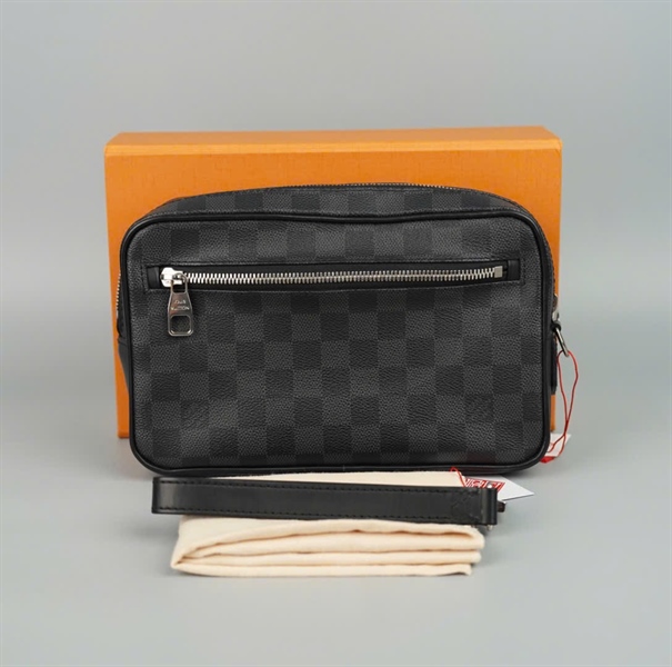 Túi LV Clutch ô vuông đen sz24 KG+