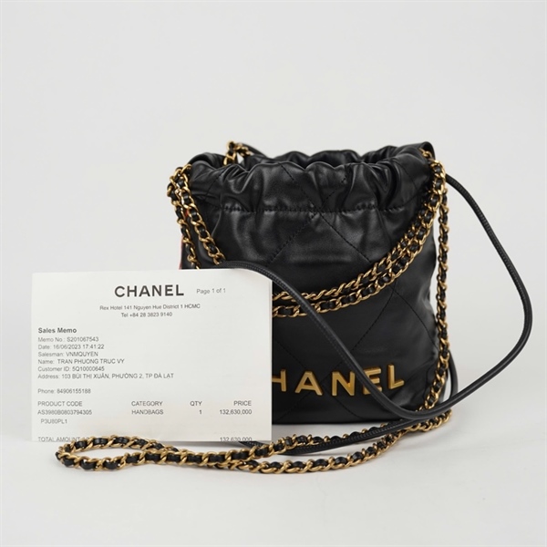 Túi Chanel Hobo đen (P3U80PL1) sz16 +