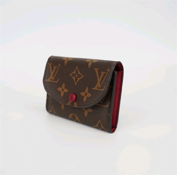 Ví card LV nút đỏ đô viền bo +