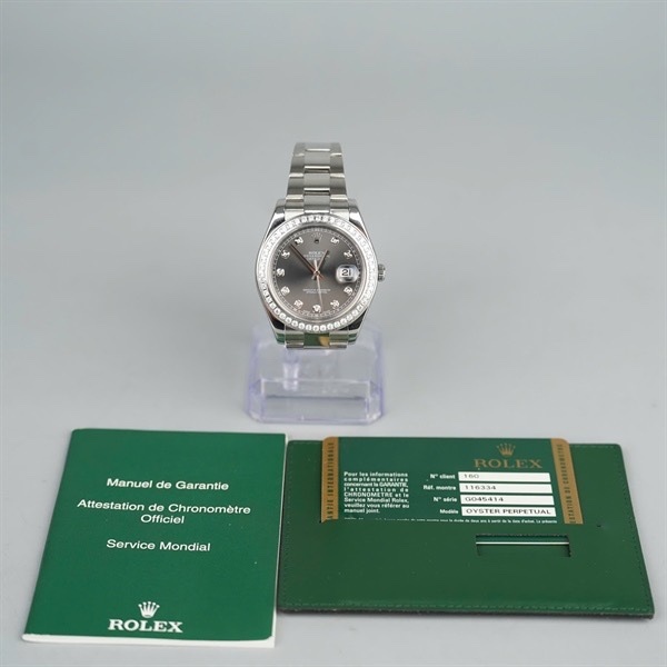 Đồng hồ Rolex bạc đính đá (G045414) kim độ sz41 (HC) KG+