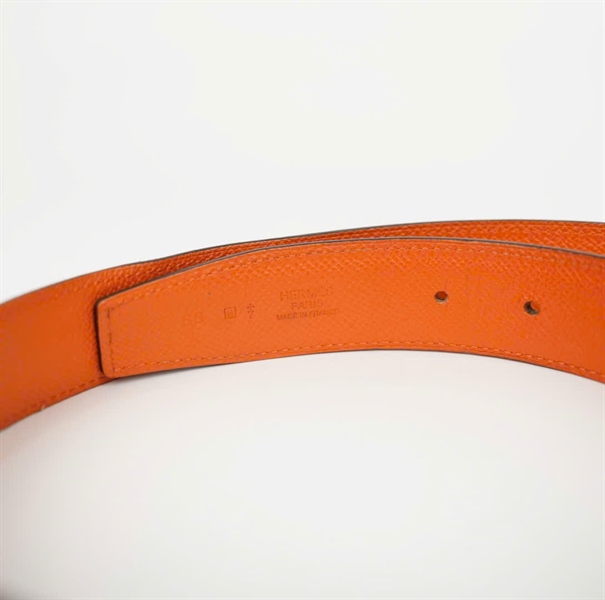 Thắt lưng Hermes đen cam bản 3cm x1m KG+