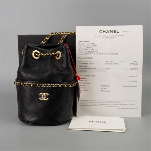 Túi Chanel Bucket đen (TGX81G6E) sz11 (LTB) KG+