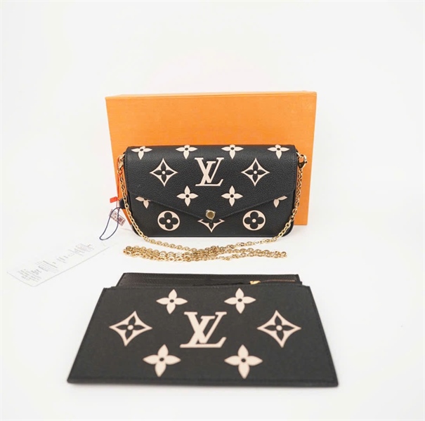 Túi LV Felicie hoa trắng nền đen size 22 (Manly) KG+