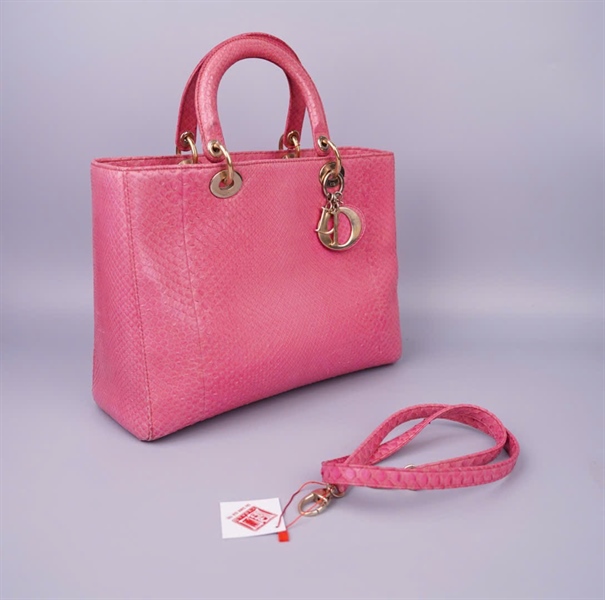 Túi Dior hồng da trăn (14-BO-0152) sz32 KG+