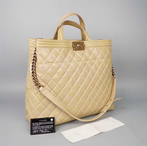 Túi Chanle tote xanh xám 17752450 sz39 KG+