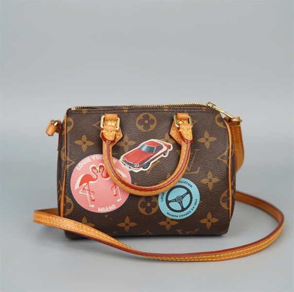 Túi LV Speedy hoa nâu in hình (TR3196) sz16 (HC)+