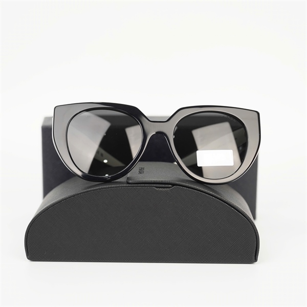 Mắt kính Prada màu đen gọng viền trắng đen SPR14W KG+