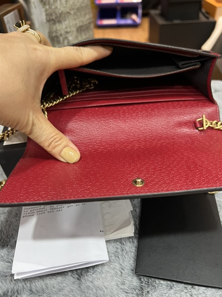 Túi GG con ong viền đỏ lòng đỏ +