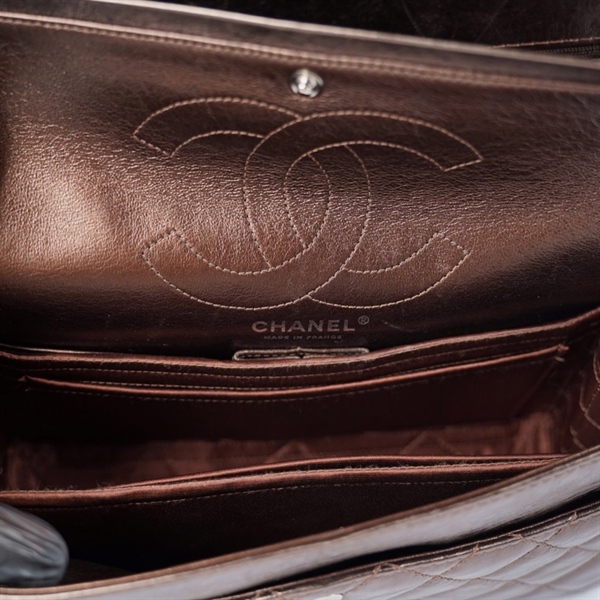 Túi Chanel nâu ánh bạc kèm lót form (12493050) sz28 KG+