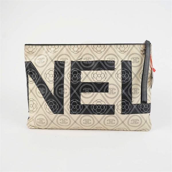 Túi Chanel Clutch đen in logo (25696369) sz33 KG+