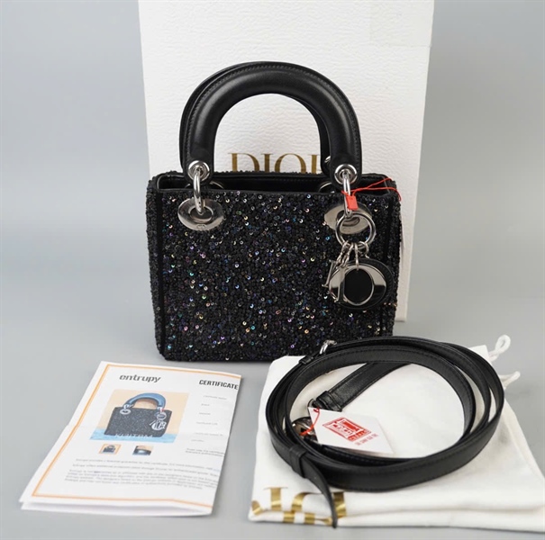 Túi Dior Lady đen đính cườm (04-MA-1114) szmini KG+