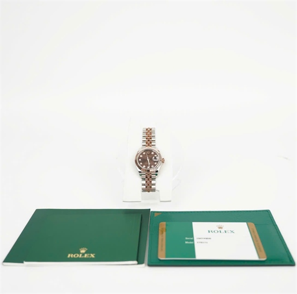 Đồng hồ Rolex mặt tròn viền nâu vàng (279171) (LTB) KG+