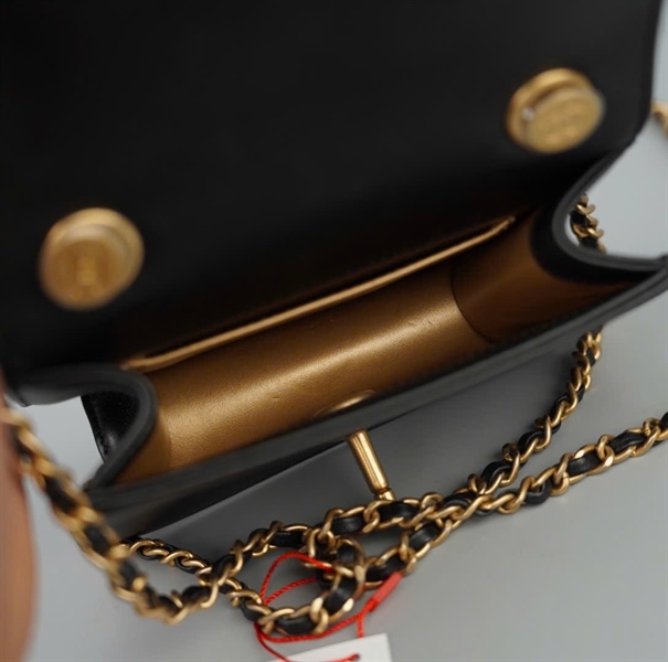 Túi Chanel đeo chéo đen đính đá vuông (30548029) sz15 KG+