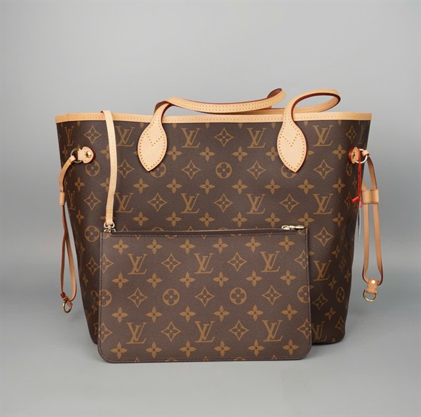 Túi LV Neverfull hoa nâu kèm ví sz32 KG+