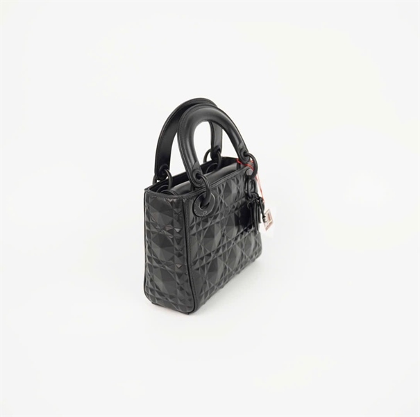 Túi Dior Lady kim cương màu đen sz mini (BMC) +