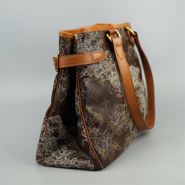 Túi LV Tote hoa nâu thêu hoa trắng (CA0097) sz37 KG+