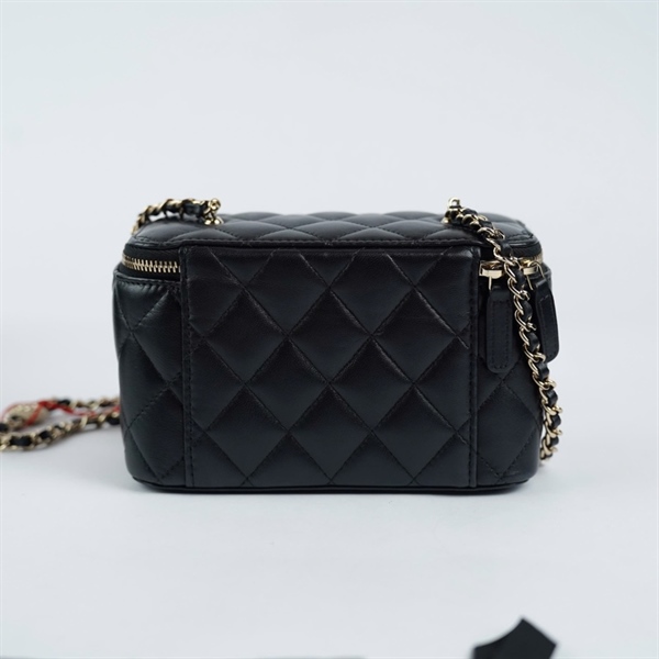 Túi Chanel Vanity đen sz16 (A-T) KG+