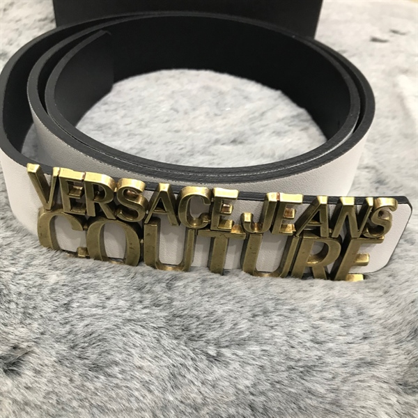 Thắt Lưng Versace Trắng CHữ Mạ Giả Cổ KG+