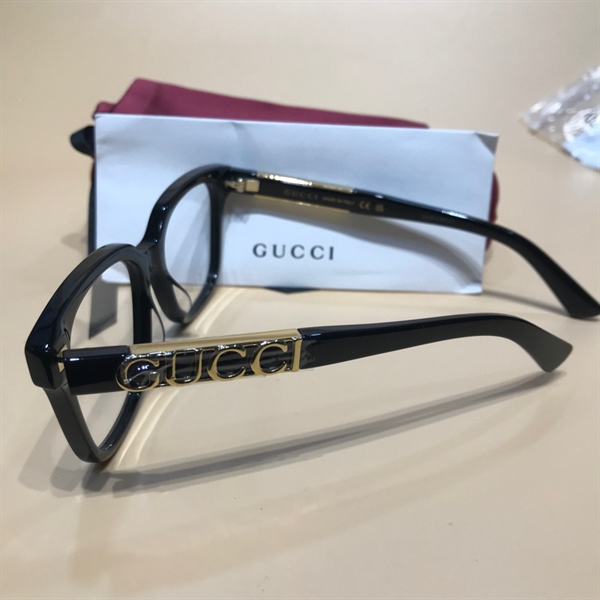 Kính gọng cận GG đen phối vàng +