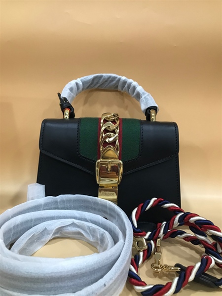 Túi GG Đen Phối Đỏ Xanh Rêu+