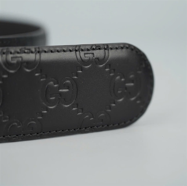 Thắt lưng GG đen khóa bạc bản 4cm dài 106cm (ALT) KG+