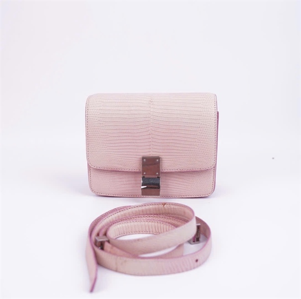 Túi Celine Lizard màu hồng nhạt sz16 +