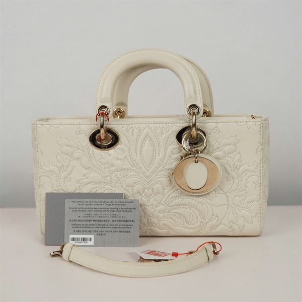 Túi Dior Joy trắng họa tiết (10-MA-1222) sz26 (BQ) KG+