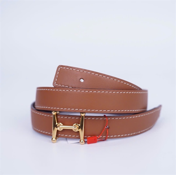 Thắt lưng Hermes nâu khóa H bản 2cm dài 90cm +