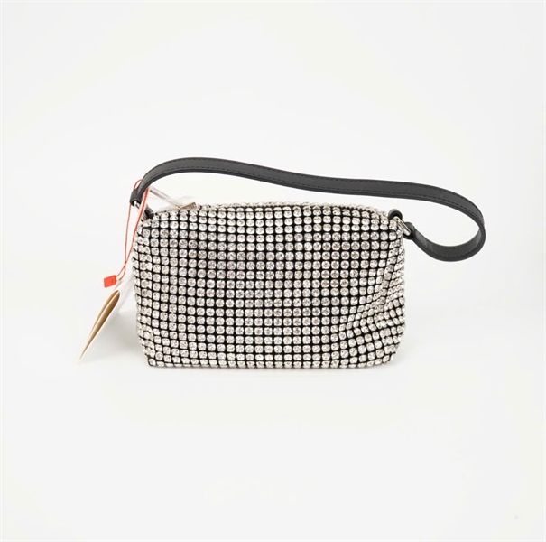Túi Alexanderwang đen lấp lánh size 17 (Manly) KG+