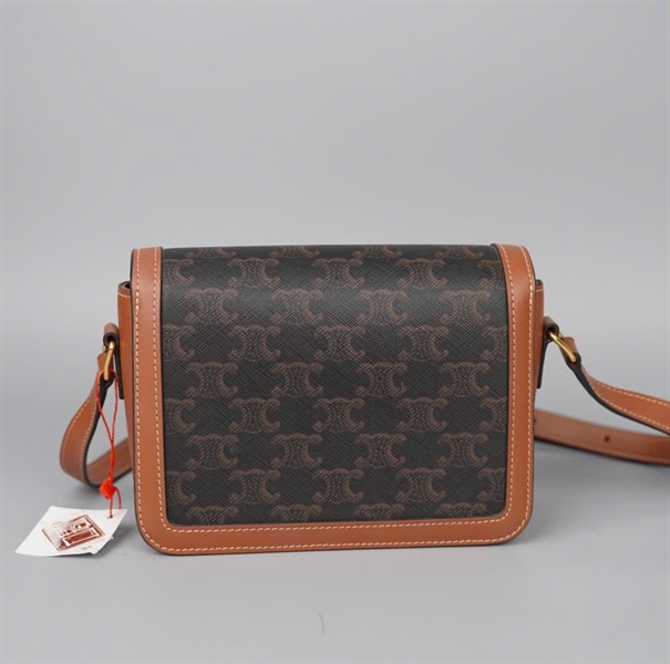 Túi Celine Triomphe đen viền nâu (W-LM-3293) sz19 (BQ) KG +