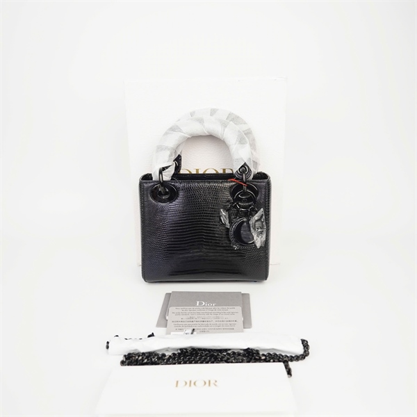 Túi Dior Lady đen ánh tím (02-MA-0242) sz mini (HC) +