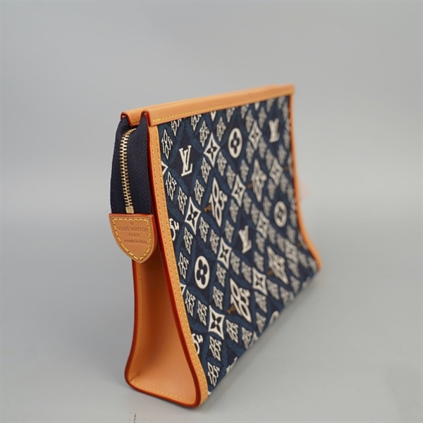 Túi LV Clutch xanh họa tiết 1854 sz24 (BQ) KG+