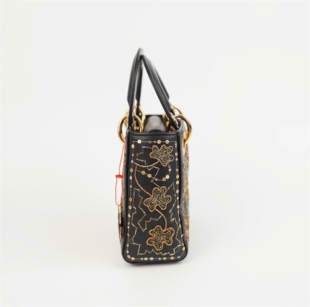 Túi Dior Lady đen đính cườm sz mini +