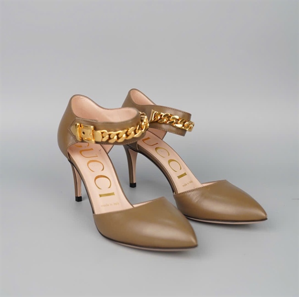 Giày GG màu be sz36 cao 8p (NO) +