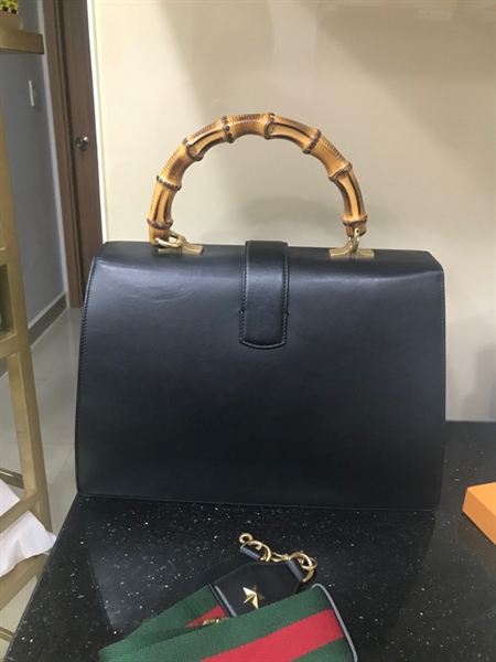 Túi GG Đen Đầu Rồng Phối Đỏ Xanh Lá 34cm+