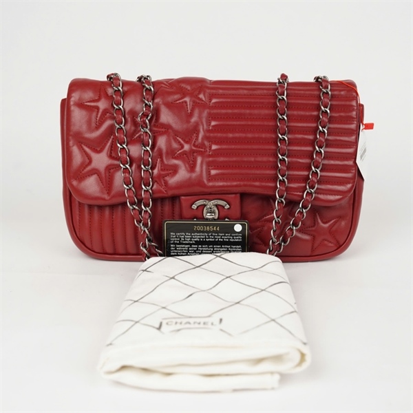 Túi Chanel đỏ họa tiết ngôi sao (20038544) sz28 KG+