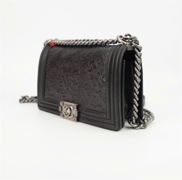 Túi Chanel boy đen in hình (10218184) sz25++